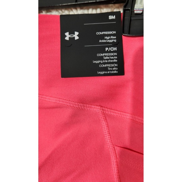 Under Armor‎ Womens Compression Leggings Size Small Pink Bright Athleisure Yoga - Picture 9 of 12